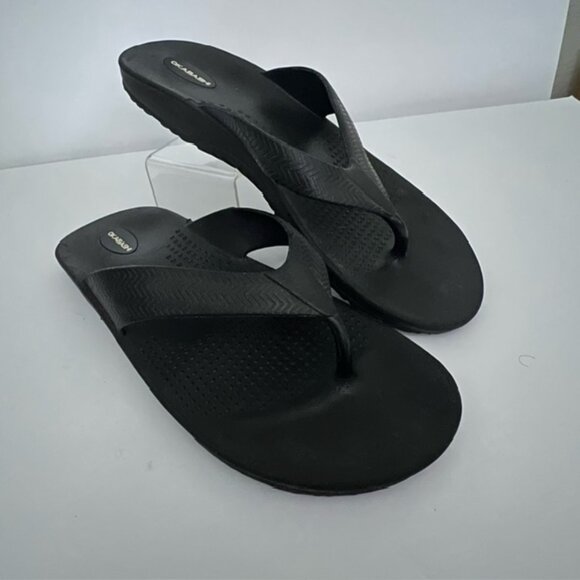OKABASHI Mens Flip Flops, Black, Size XL - Picture 1 of 7